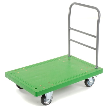 Global Industrial Plastic Deck Flatbed Platform Truck 36in x 24in, 1000 Lb. Capacity 252812